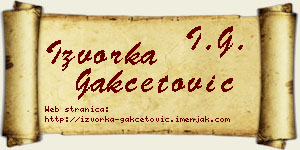 Izvorka Gakčetović vizit kartica